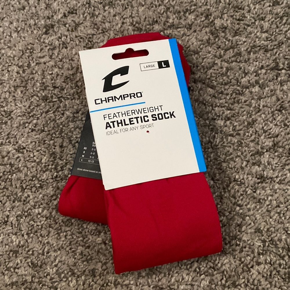 Red softball/baseball socks